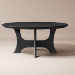 Black Round Wood Coffee Table