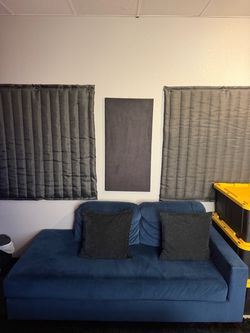 Blue Love Seat Lounge Sofa (6ft L x 3 ft W 30 in H)