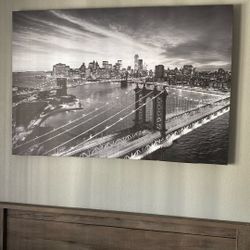 Brooklyn And Manhattan Bridge Skyline New York City