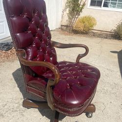 Vintage Tufted Leather Chair by Hancock And Moore