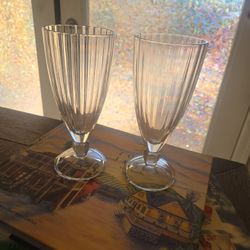 Vintage milkshake / soda fountain glasses.