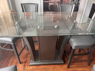 Glass Table And 6 Chairs
