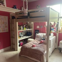 Loft bed W Shelves Pottery Barn