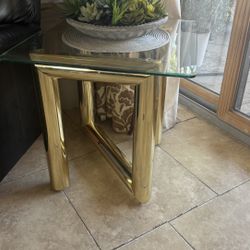 ✨ Glam Brass & Glass 3-Piece Table Set – Coffee + 2 End Tables ✨