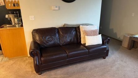 2 Brown Leather Antique Couches