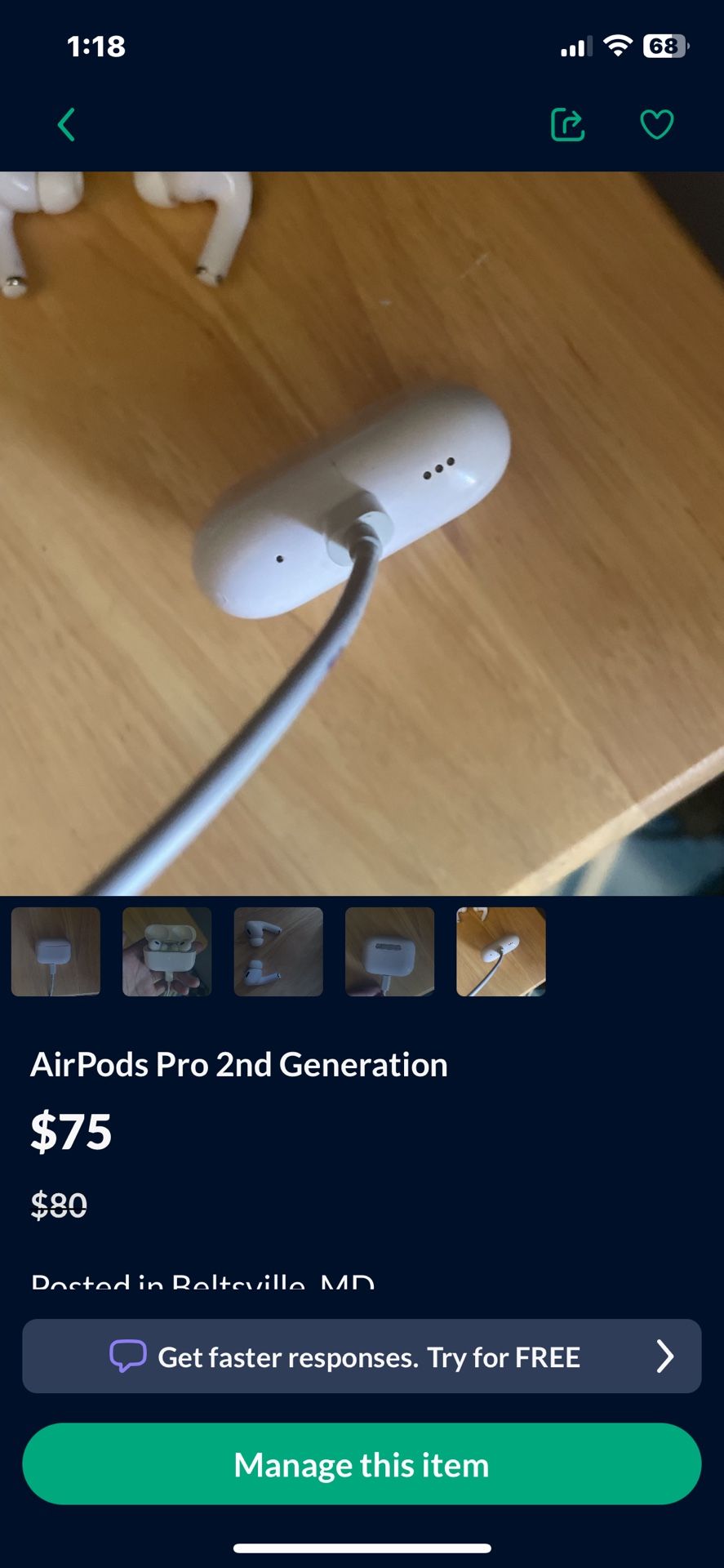 AIRPODS PRO 2ND GEN( LOOKING FOR PURCHASE OR TRADE)
