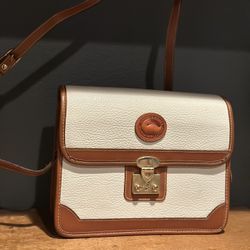 Dooney & Bourke Vintage Leather Messenger Attache Shoulder Bag Purse Locket D&B