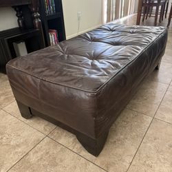 leather brown ottoman