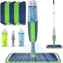 Wet Mops with 5X Washable Pads Spray Mops for Hardwood Floor Cleaning- MEXERRIS Wood Floor Mops Dust Mops with 2X Bottles Commercial Home Use for Hard