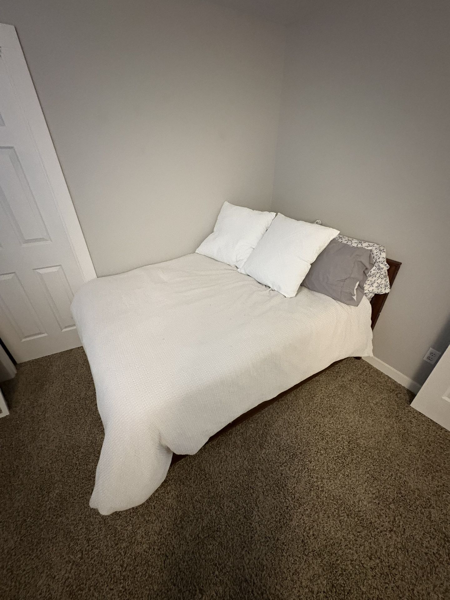 Full Size Bed (frame, Mattress, Spring, Pad, Covers)
