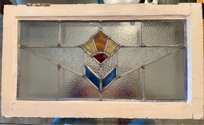 Antique stained glass transom