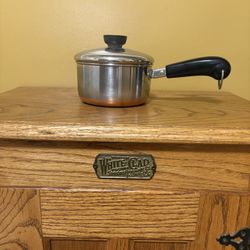 Vintage 1 Quart Revere Ware Copper Bottom Saucepan With Lid.       P