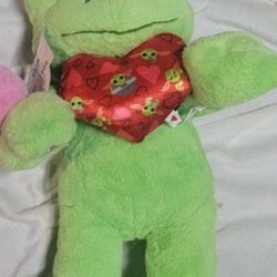 Build A Bear 12" Green Frog (W Mandalorian Heart)