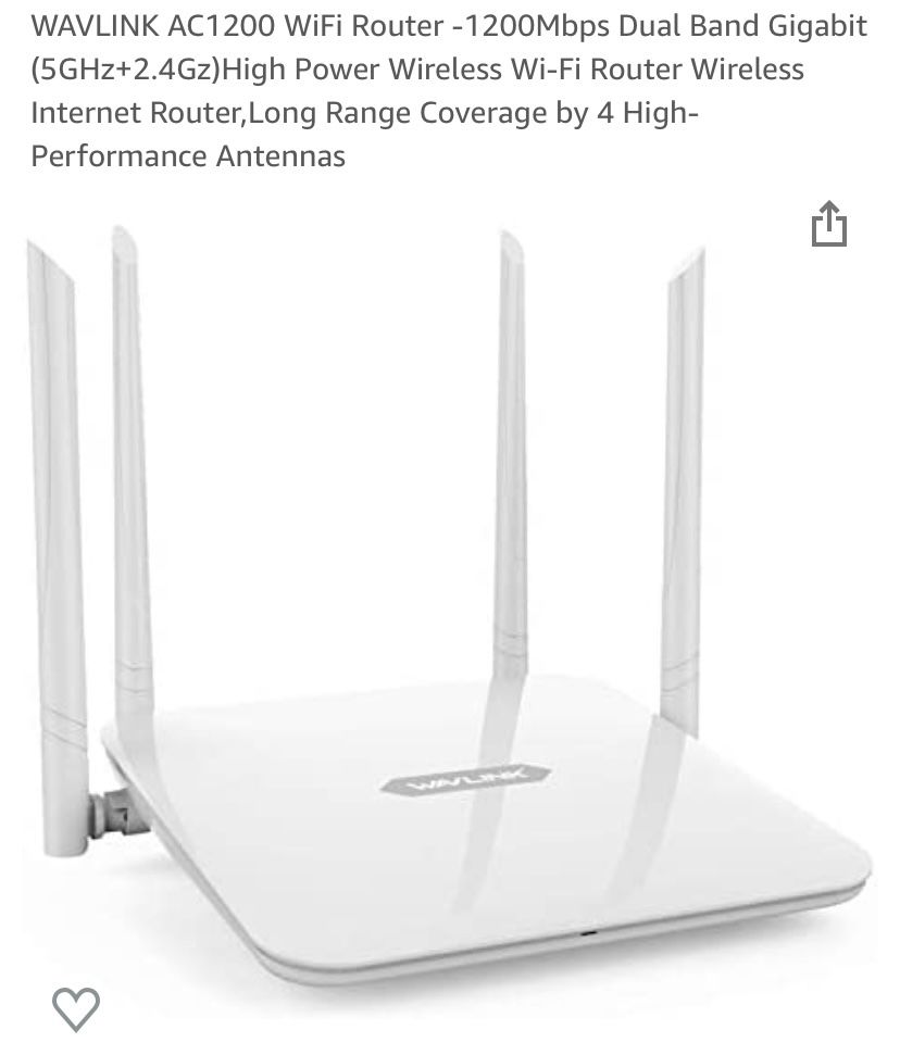 WAVLINK AC1200 WiFi Router -1200Mbps Dual Band Gigabit (5GHz+2.4Gz)High Power Wireless Wi-Fi Router Wireless Internet Router,Long Range Coverage by 4