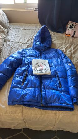 Moncler Blue Puffer Jacket with Hood