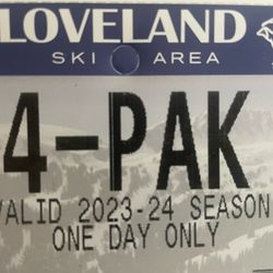 Single Day Lift Ticket To Loveland - 3 Available - $60 Each 