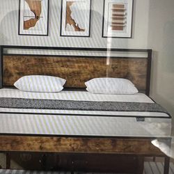 New Wood And Metal Queen Bed Frame