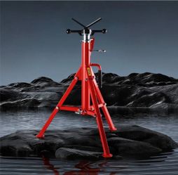 VEVOR V Head Pipe Stand 1/8-12 inch Capacity, Adjustable Height 28-52 inch, Pipe Stands 2500 lbs Load Capacity, Portable Folding Pipe Stands, Carbon S