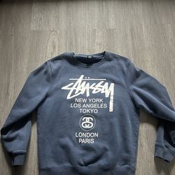Blue Stussy Crewneck Sweater