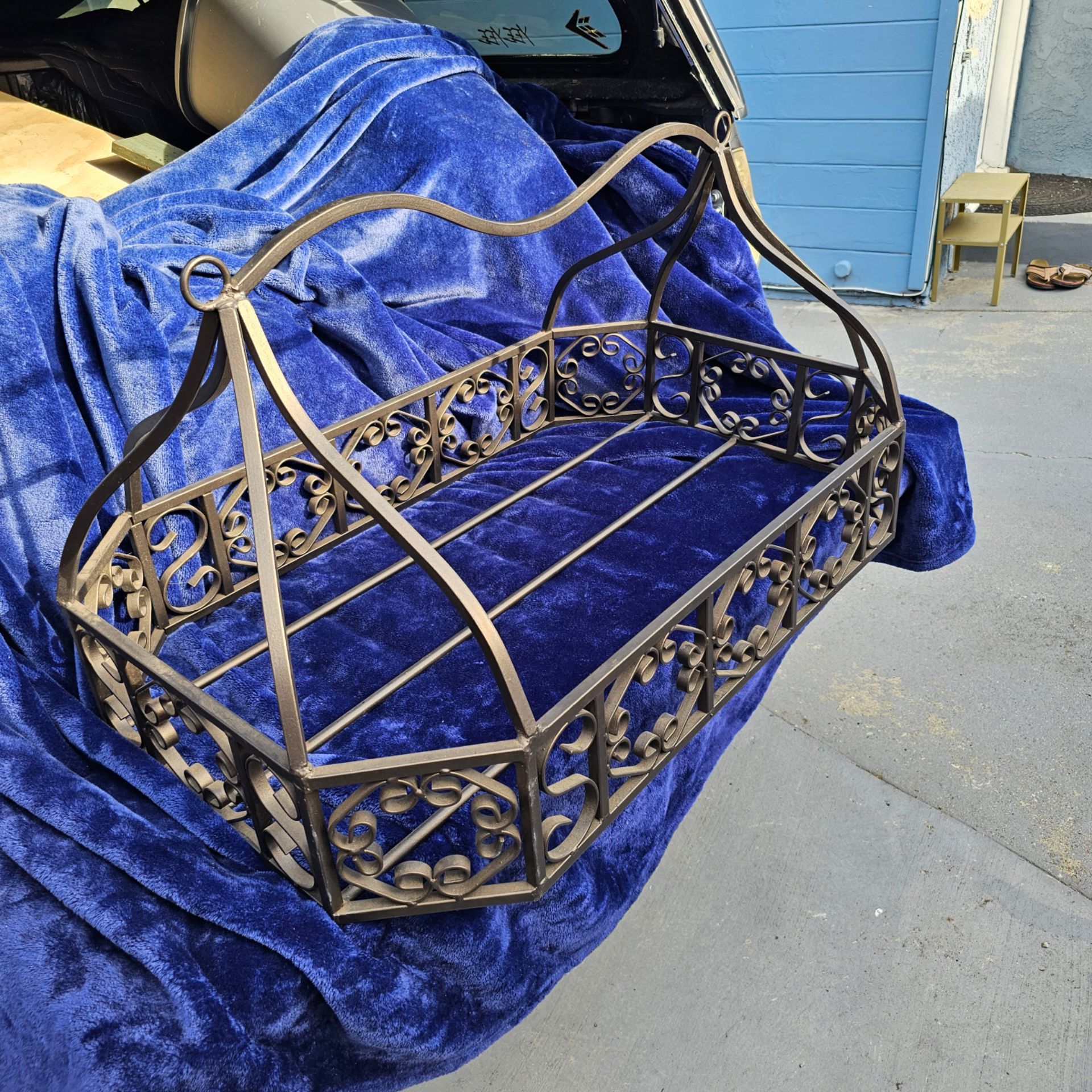 Tuscan Stule Hanging Rack for cookware, scrolled wrought iron, ceiling mounted, grt cond. heavy duty, Kitchen Decor, Hanging For Anything