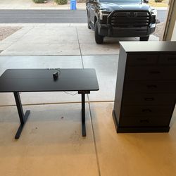 Dresser And Raising Desk Pair