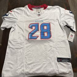 Joe Mixon Houston Texans White Jersey -  Mens Size Large - STITCHED- NEW!!
