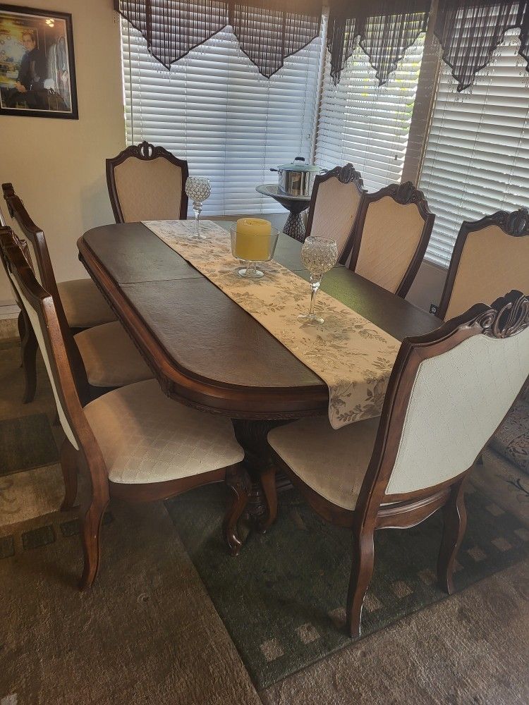 Oak Wood Dining Table Set