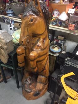 Carved horse wood