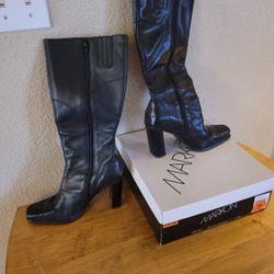 Black Leather Boots Size 7