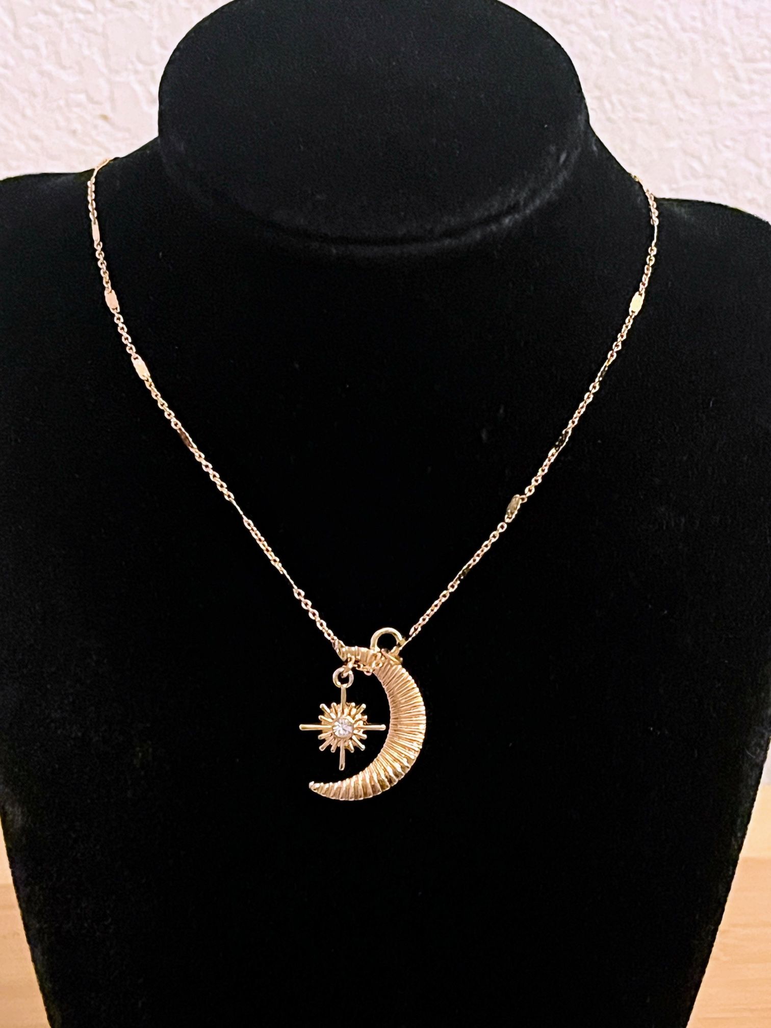 Moon and star necklace