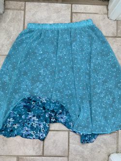 Reversible Plus Size Skirt Blue floral