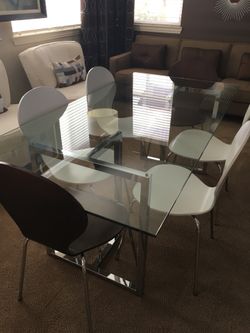 Glass table and chairs