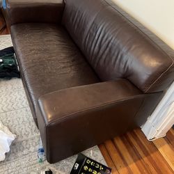 Ethan Allen Large Leather Sofa Set