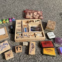 Rubber Stamps & Ink Lot
