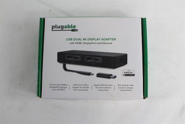 New Pluggable USBC-6950UE Dual 4k Display Adapter With HDMI DisplayPort And Ethernet