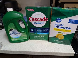 Dish detergent, cutlery, swiffer, food storage