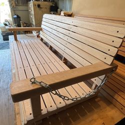 OAK PORCH SWING 60” Wide With Chain $250. 