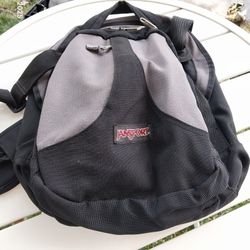 Vintage JanSport Bag – Black & Gray – Classic Day Pack – 16” x 13” x 10”