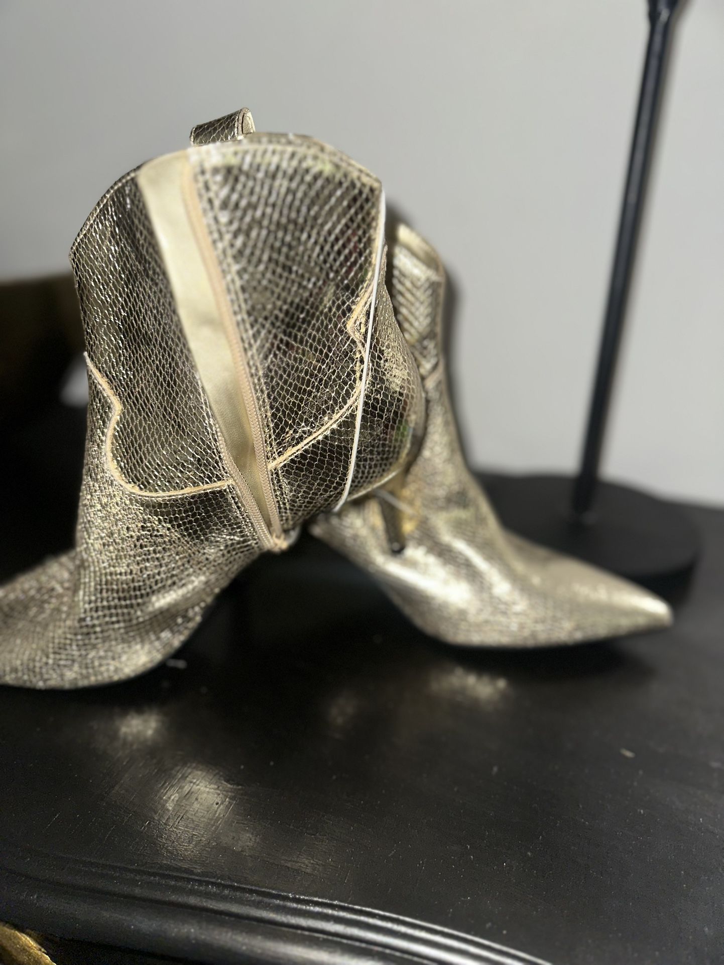 Gold Guess Ankle Boots