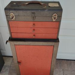 Vintage Toolbox With Cabinet 