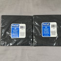 Black Party Napkins 13in x 13in - 2 Packs With 20 Inside