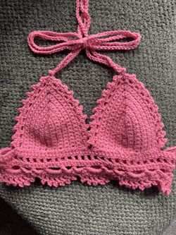 Womens Medium Size Pink Bralette Handmade