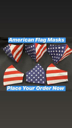New American Flag Patriotic Face Masks Handmade Triple Fabric