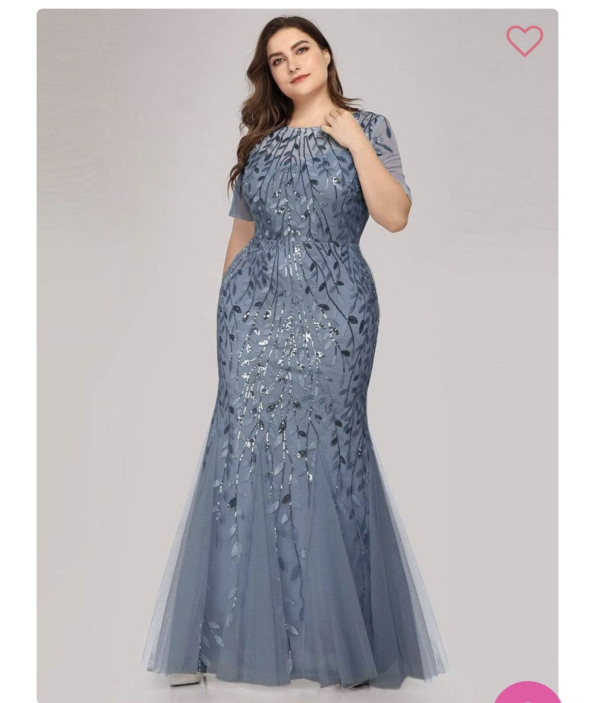 Plus Size Floral Sequin Mermaid Dress