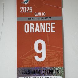 Miami Dolphins Vs Tampa Bay Buccaneers Orange Parking Pass
