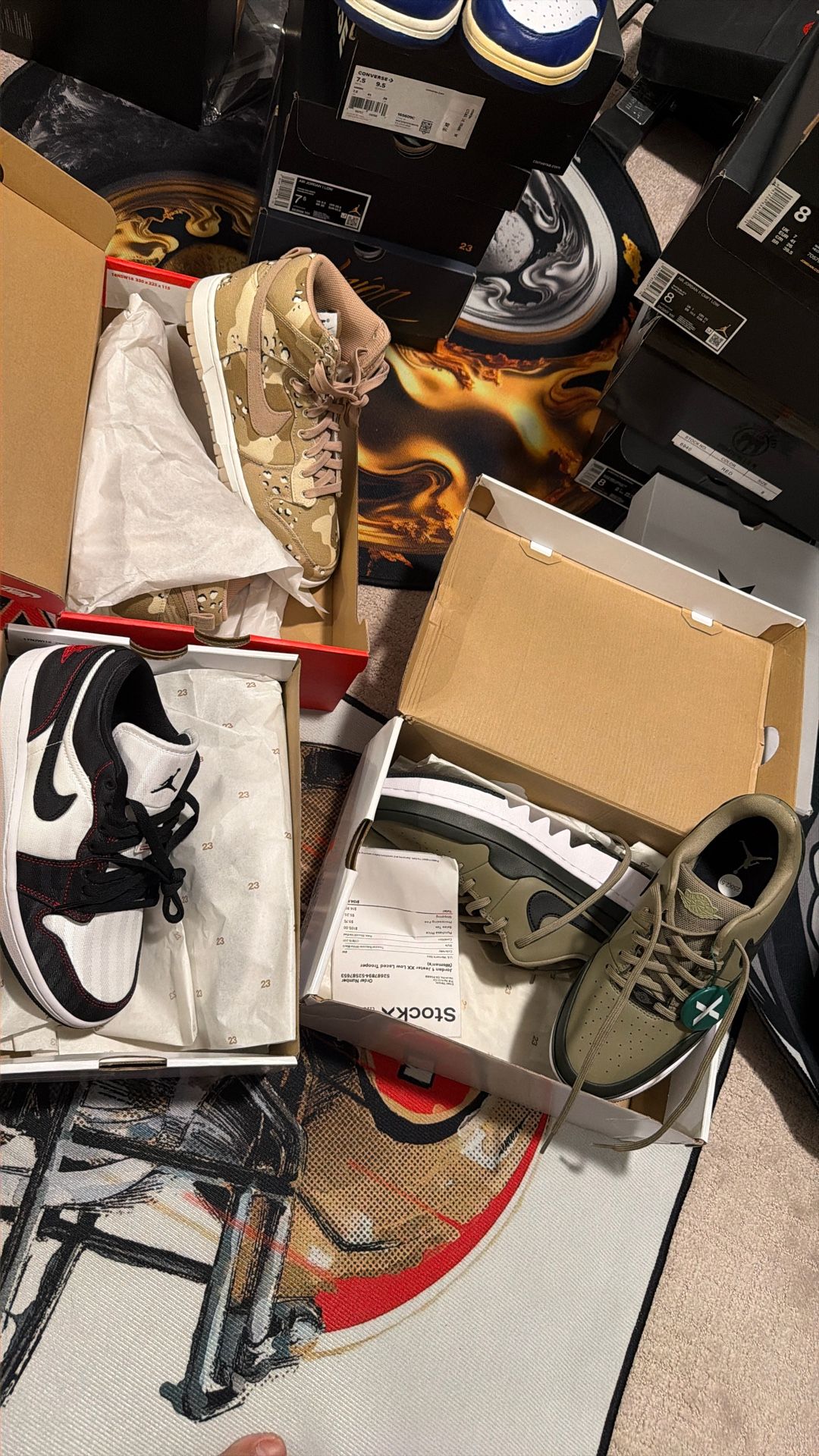 3 Pairs Of Brand New Nike And Jordan Size 6.5 Men Or 8 Women