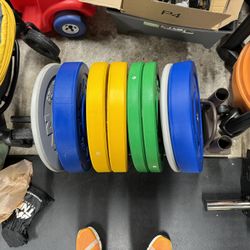 Titan Fitness Bumper Plates And Plate Storage Rack