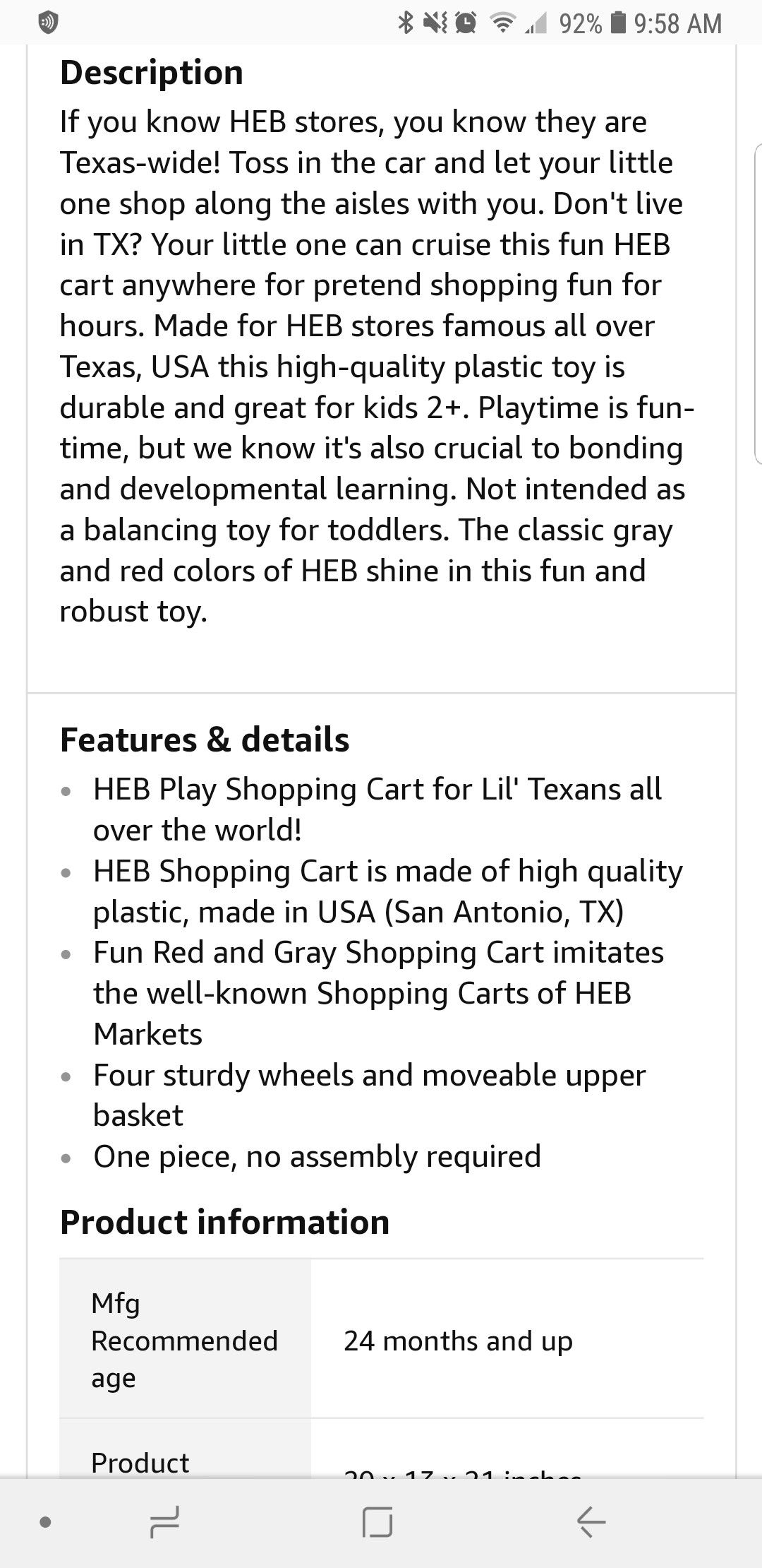 H-E-B Kids Play Food Basket - Red - Shop Dress Up & Pretend Play