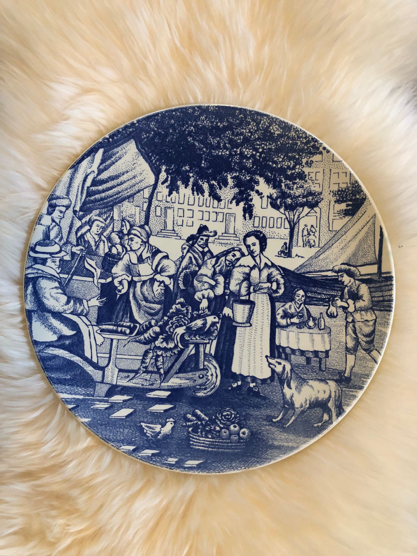 Vintage 11.5 Inches Plate Signed Boch Belgium Delfts Blue