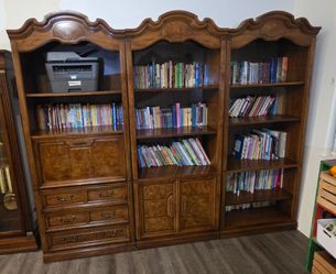 3-Piece Bookcase with Cabinets hardwood and veneer. $300 OBO